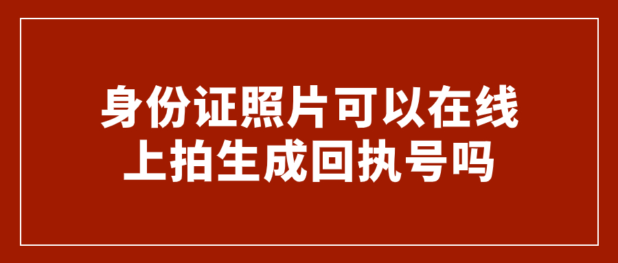 身份证照片可以在线上拍生成回执号吗