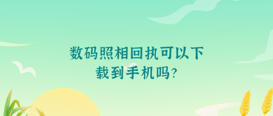 数码照相回执可以下载到手机上嘛？