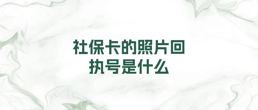 社保卡的照片回执号是什么